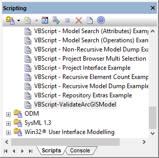 Enterprise Architect Scripting Window.