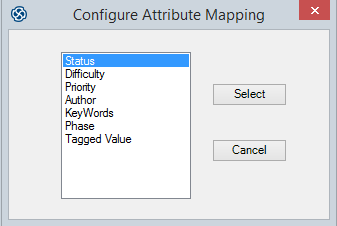 The Configure Attribute Mapping dialog in Sparx Systems Enterprise Architect. The Configure Attribute Mapping dialog in Sparx Systems Enterprise Architect.