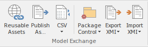 Part of the Publish ribbon in Sparx Systems Enterprise Architect. Part of the Publish ribbon in Sparx Systems Enterprise Architect.