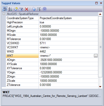 ArcGIS Spacial Reference tagged values ArcGIS Spacial Reference tagged values