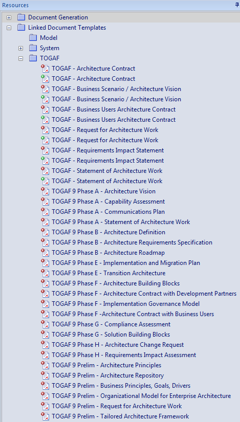 Linked Document Templates for TOGAF documents in Sparx Systems Enterprise Architect. Linked Document Templates for TOGAF documents in Sparx Systems Enterprise Architect.
