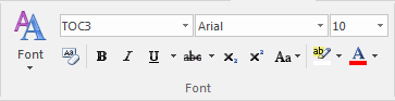 Part of the Document Edit ribbon in Sparx Systems Enterprise Architect.