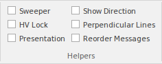 Part of the Layout ribbon in Sparx Systems Enterprise Architect.