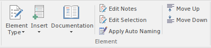 Part of the Specification Manager ribbon in Sparx Systems Enterprise Architect.
