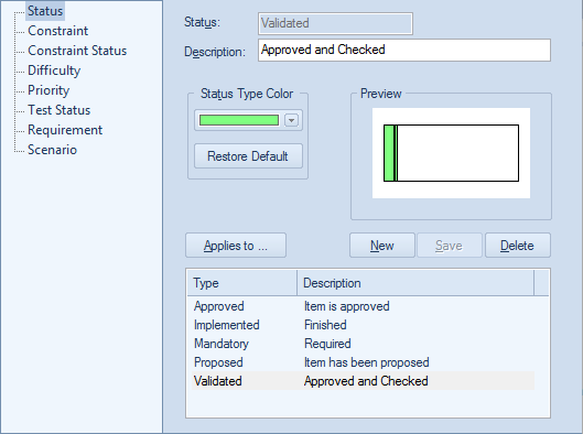Defining status types in Sparx Systems Enterprise Architect. Defining status types in Sparx Systems Enterprise Architect.