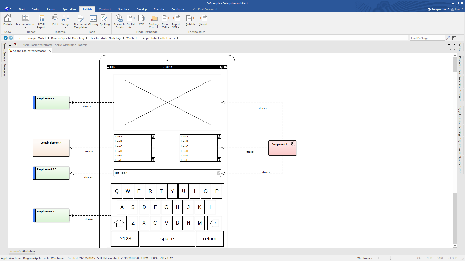 Wireframe - iPad Wireframe Linked to Requirements